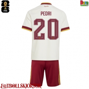 Spanien Pedri Gonzalez #20 Borta Kläder Barn VM 2026 Kortärmad (+ Korta byxor)